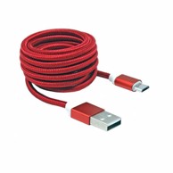 SBOX Kabel USB-A – Micro USB, 1,5 m, pleteni, crvena