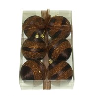 Kuglice, ø 8 cm, 6/1 pak, kava i zrnaste