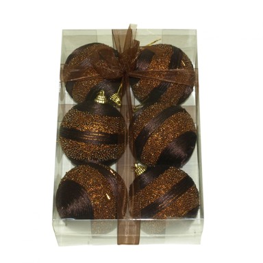 Kuglice, ø 8 cm, 6/1 pak, kava i zrnaste