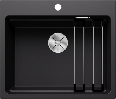 BLANCO Sudoper ETAGON 6 InFino  SILGRANIT inox nosači, bez dalj. upr. - crni