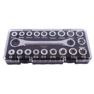 HÖGERT TECHNIK Set okasto-zglobnih ključeva s račnom 8–18 mm / E8–E22 HT1R492