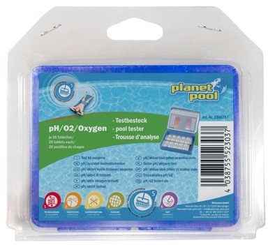 PLANET POOL Tester za bazen - pH/O2, aktivni kisik (blister)