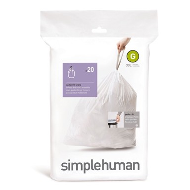 SIMPLEHUMAN Vreće za smeće s trakom za zatezanje 20 kom 30 L G