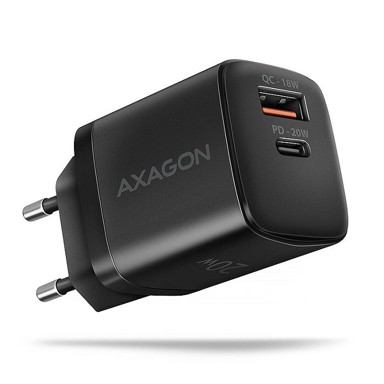 AXAGON Zidni punjač ACU-PQ20, crni, 1x Type C, 20W