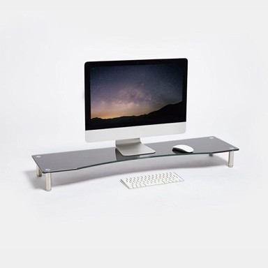 VONHAUS Stakleno postolje za monitor XL, crno