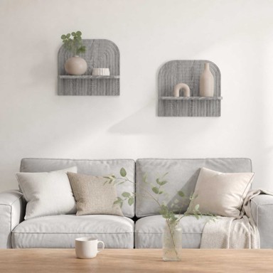 Zidna polica 2 kom. 41 x 13,5 x 37,5 cm, siva sonoma