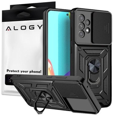 CAMSHIELD Maskica za Samsung Galaxy A73 / A73 5G, s prstenom, s postoljem
