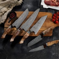 Set damaščanskih kuhinjskih noževa YU-37468, smeđi
