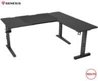 GENESIS Uredski/gaming stol Holm Modular 160 Corner, podesiva visina, RGB LED, crni