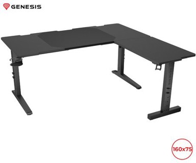 GENESIS Uredski/gaming stol Holm Modular 160 Corner, podesiva visina, RGB LED, crni