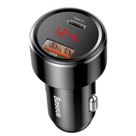 BASEUS Auto punjač Magic, crni, USB + USB-C QC 4.0, PD 45W