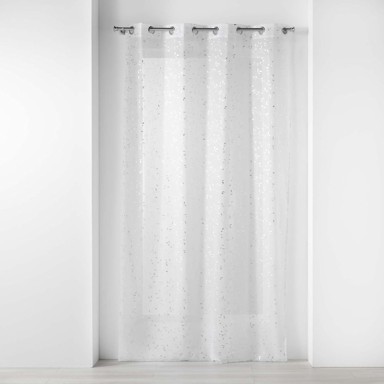 DOUCEUR D'INTÉRIEUR Bijela/u srebrnoj boji prozirna zavjesa od voila 140x240 cm Floressia