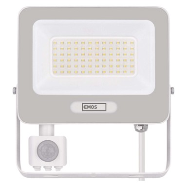 EMOS LED reflektor Glaro ZS2344W, PIR, 50 W, IP54, 5000 lm, neutralna bijela, bijeli