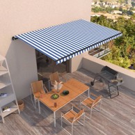Tenda na ručno uvlačenje 500 x 350 cm plavo-bijela