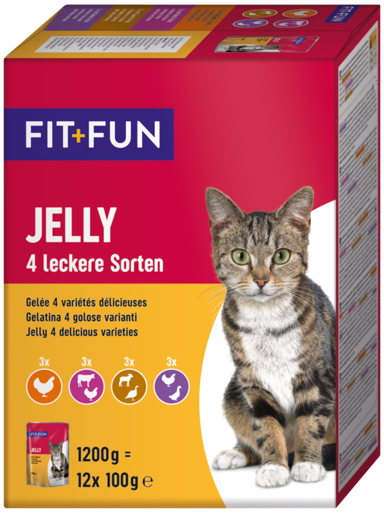 FIT+FUN Multipack žele, 4 okusa, 12x100 g