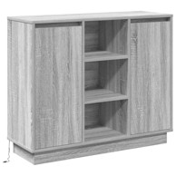 Sideboard s LED-om, konstruirano drvo, siva Sonoma, 90x32x75 cm