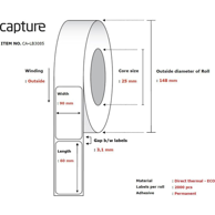 CAPTURE Naljepnica za pisač, CA-LB3085, bijela