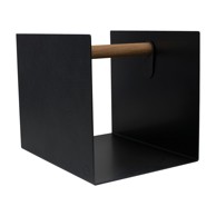 LIND DNA Crna/antracitno siva dekorativna metalna/od eko kože kutija za pohranu 32x38x31 cm Hippo 