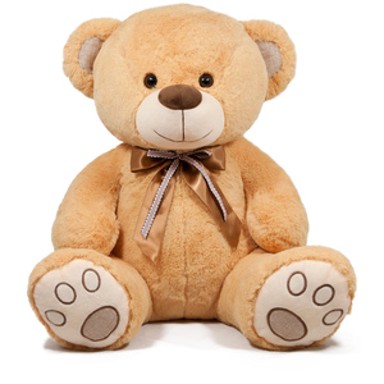 AMEK Plišana igračka Medvjedić s duplom mašnom, 50 cm, smeđi