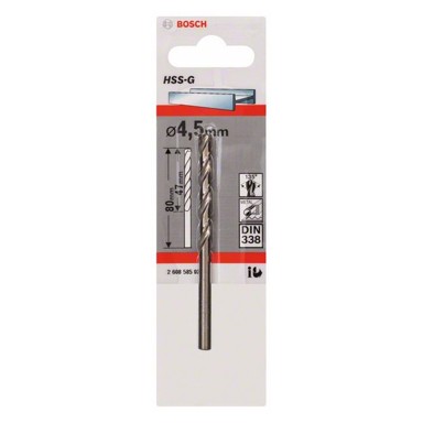 BOSCH Svrdlo za metal HSS-G,4.5X47X80