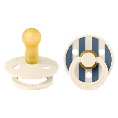 BIBS Duda varalica Studio Colour, okrugla, bijela/čelično plava (vel. 1)