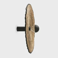 Zidna svjetiljka Costas, E27, fi600×140 mm, crna, ratanska, stropna