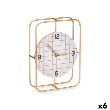 Zidni sat na kvadratiće 18,5 x 25,5 x 6 cm metal drvo MDF (6 kom.), crni