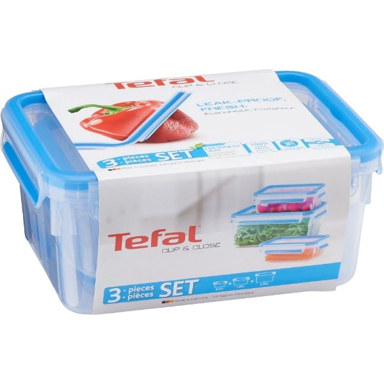 TEFAL Spremnik za hranu K30289, pravokutna kutija, 3 kom, prozirni