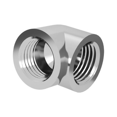 BARROW Adapter 90°, G1/4 inča ženski na G1/4 inča ženski, srebrni