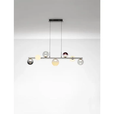 SILENZIO Visilica, NL9190211, LED, prigušiva TRIAK, IP20, 3000 K, 40 W, nikal, staklo