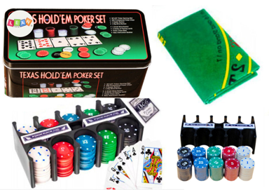 Set za igru - ​​poker, 2 špila karata, ploča za igru ​​sa žetonima