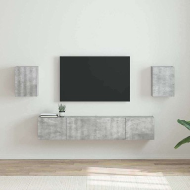 TV zidni ormar, 2 komada, Beton 30 x 31 x 40 cm, konstruirano drvo