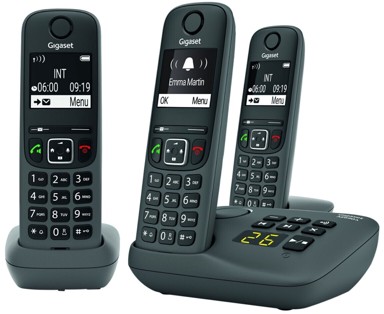 GIGASET Bežični telefon AE690A tri, crni