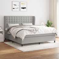 Krevet box spring s madracem svjetlosiva 160x200 cm tkanina