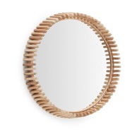 KAVE HOME Zidno ogledalo s okvirom od masivnog drveta ø 60 cm Polke 