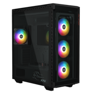 XPG Kućište Battlecruiser II PST Midi Tower, 3x 120 mm + 1x 120 mm ventilator, crna