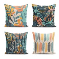 MINIMALIST CUSHION COVERS Set od 4 jastučnice , 43 x 43 cm Colorful Leaves