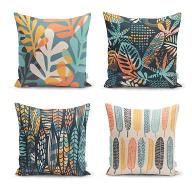MINIMALIST CUSHION COVERS Set od 4 jastučnice , 43 x 43 cm Colorful Leaves