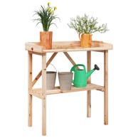 Stol za biljke s policom 78 x 38 x 82,5 cm od masivne jelovine
