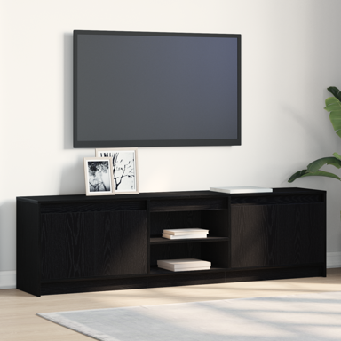 TV ormar, 182 x 34 x 50 cm, inženjerska drva i drvena ploča, crna