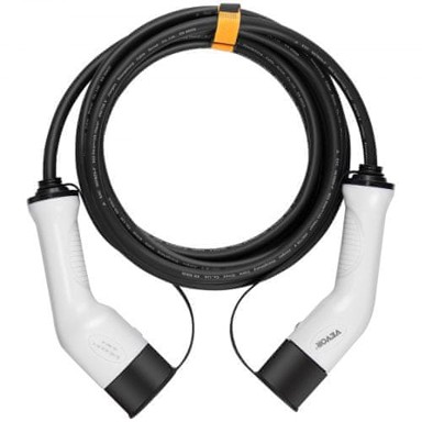 VEVOR Kabel za punjenje EV Tip 2 na Tip 2, 5 m, 32 A, 7 kW, crni