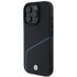 BMW Signature Leather Textured & Line MagSafe maskica za iPhone 16 Pro, crna