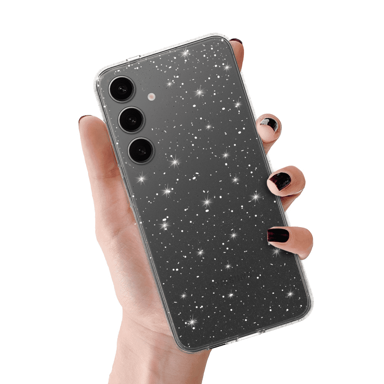 ONASI Silikonska maskica sa šljokicama, Samsung Galaxy S26 5G, prozirna, srebrne šljokice