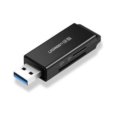UGREEN Čitač, memorijskih kartica USB 3.0, TF/microSD/SD kartice, crni