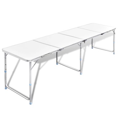 Sklopivi stol za kampiranje prilagodive visine, aluminijski, 240 x 60 cm