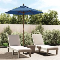 Vrtni suncobran s drvenim stupom 196 x 231 cm, plava