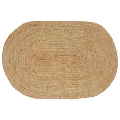 Tepih, dimenzije 300 × 300 cm, juta, prirodna i crna