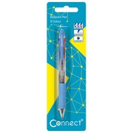 CONNECT Kemijska olovka trobojna, sortirano, blister