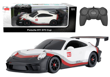 RASTER Automobil na daljinsko upravljanje Porsche 911 GT3, 1:18, bijelo-sivi