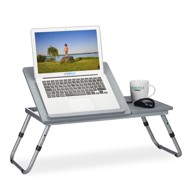 NORTHIX Stol za laptop, podesivi kut, drveni, siva boja